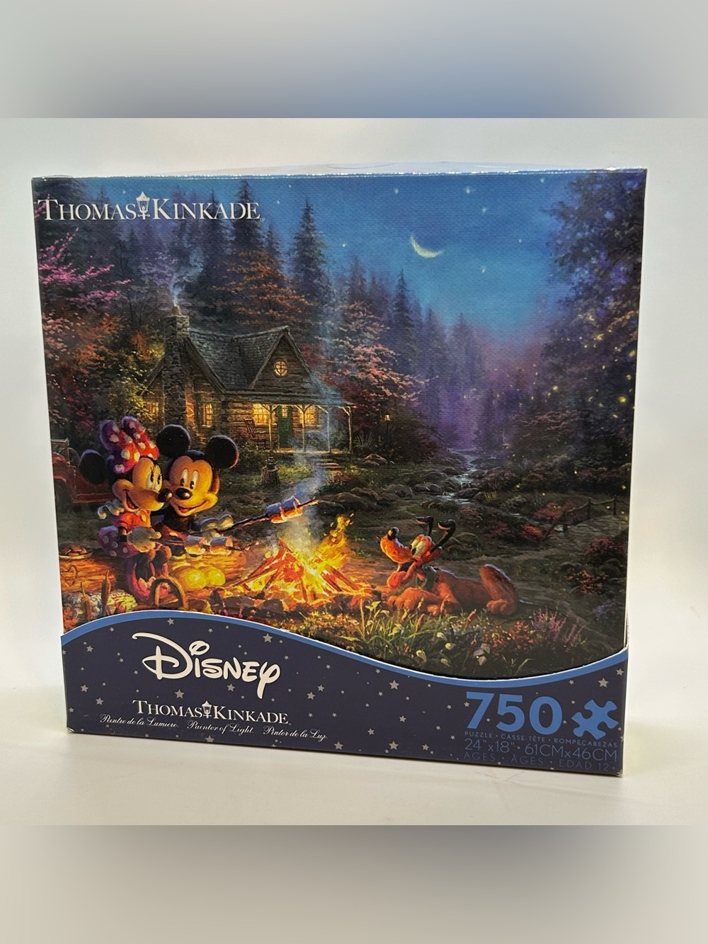 Puzzle Disney Mickey Mouse Minnie Sweetheart Campfire 750pc Thomas Kinkade CEACO